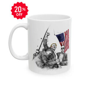Trump Defiance [Scribble Art] - Ceramic Mug (White, 11oz)